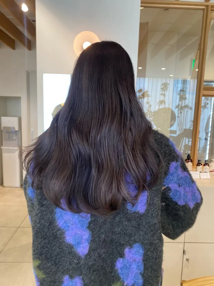 ロング カラー ブリーチ 透明感カラー ラベンダーカラー 似合わせカットカラー りおなのヘアスタイル