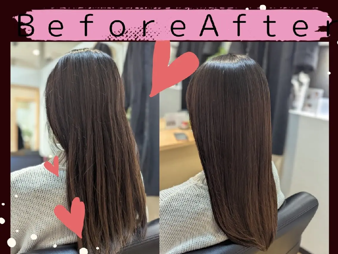 セミロング カット 縮毛矯正 トリートメント 髪屋こころ 峯村 衣舞のヘアスタイル