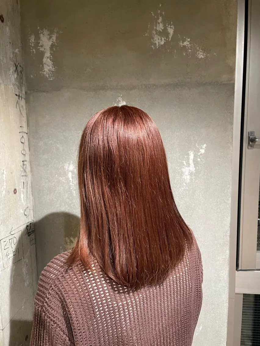 ミディアム ピンクブラウン ✨️パーマ✨️ みづきのヘアスタイル