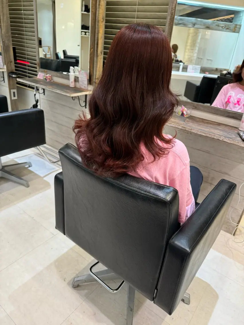 セミロング オレンジブラウン 当日予約OKカット モデル濱川響太のヘアスタイル