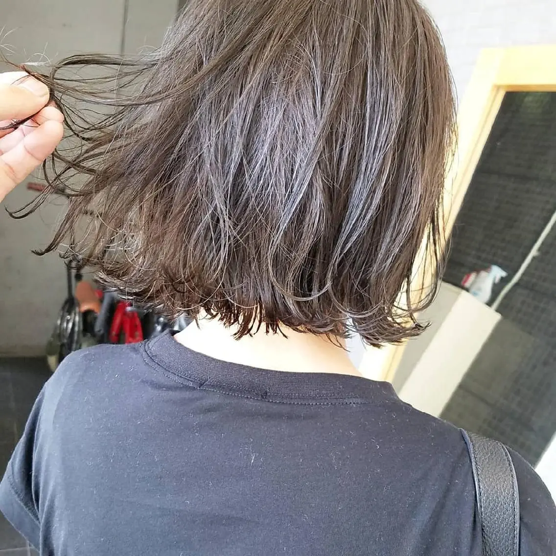 ショート カラー アッシュ ハイライトカラー ミント ハイライト iplus　眉毛と まつげパーマ専門店のマツエク・マツパデザイン