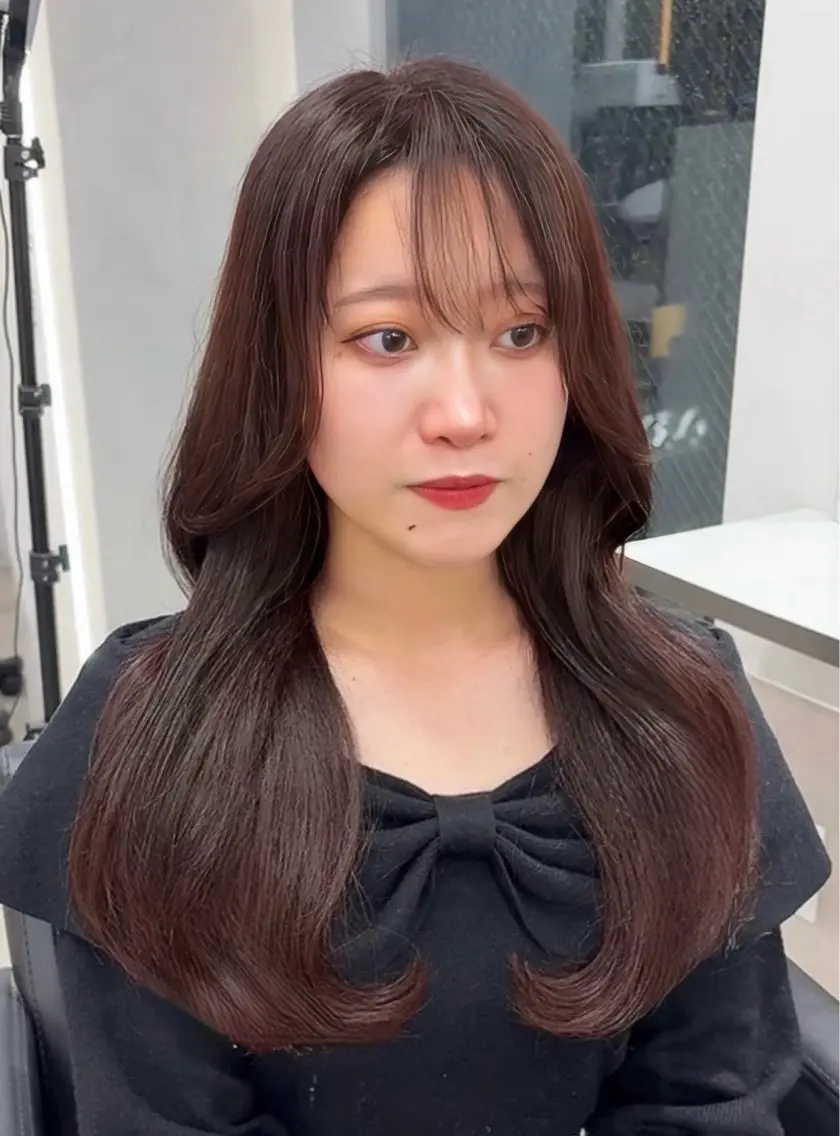 ロング カラー ブリーチ ヨシンモリ 韓国風ヘア レイヤーカット 縮毛矯正 髪質改善/レイヤー カット福澤　和嗣のヘアスタイル