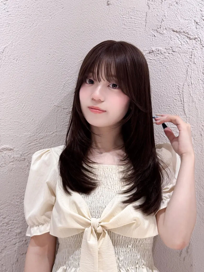 ロング ヘアカラー 暖色カラー🍓/ トリートメント/こうのヘアスタイル