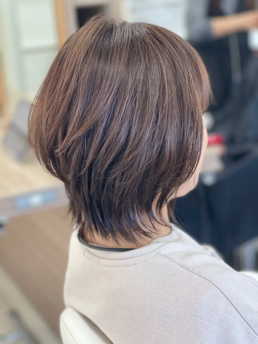 ショート ボブ ショートヘア ウルフカット 藤原 亜美🤍のヘアスタイル