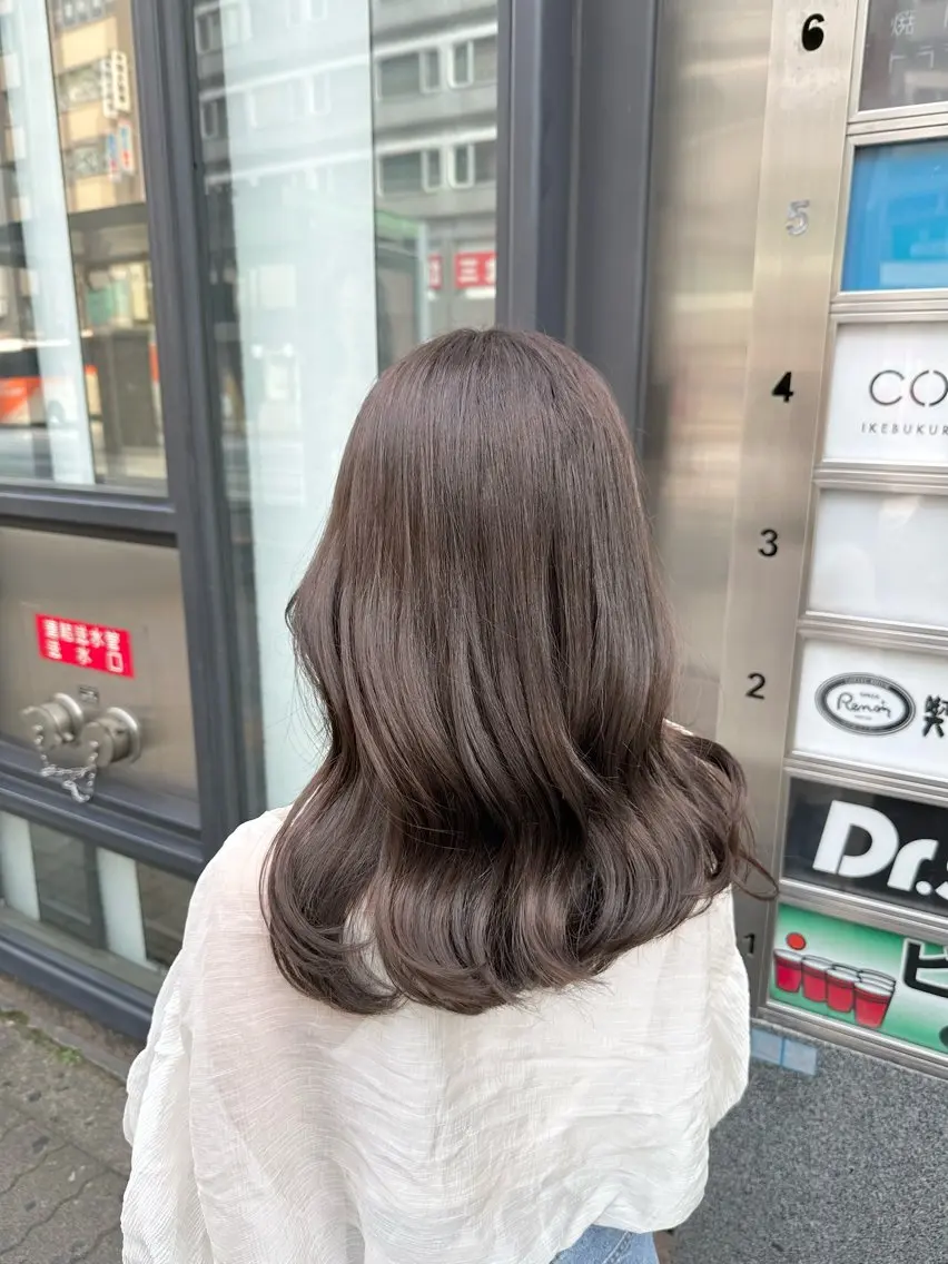 セミロング カラー ヘアアレンジ カット ヘアカラー ダブルカラー｜ なおき｜池袋美容師のヘアスタイル