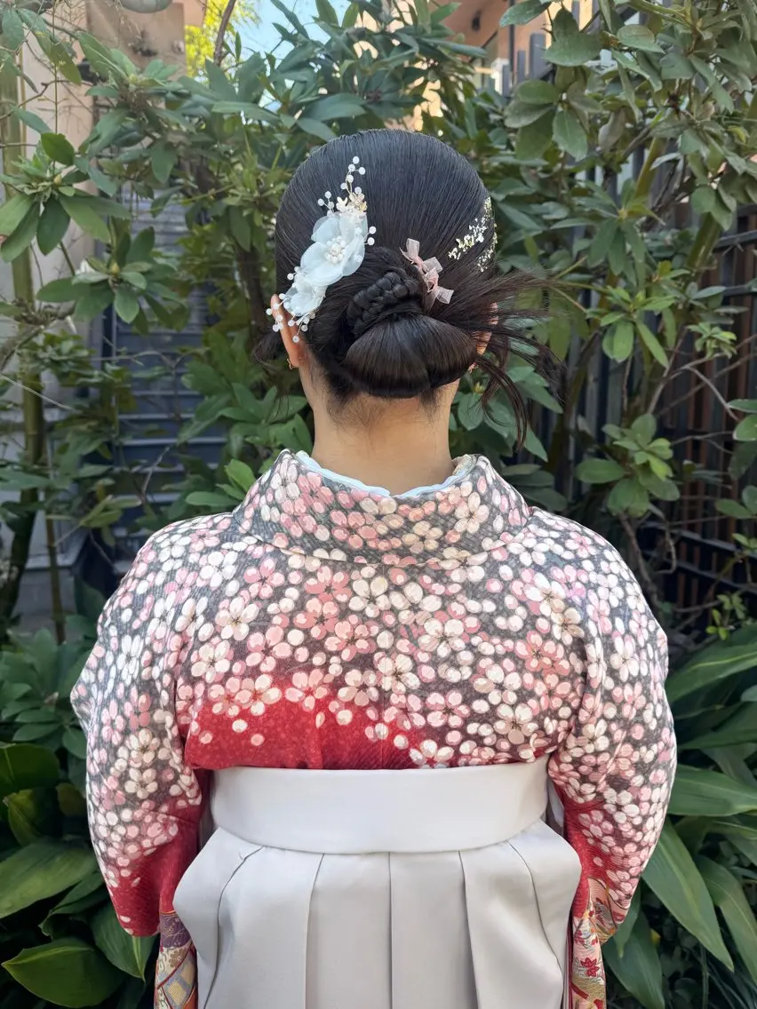 セミロング ヘアアレンジ 着付け 🎗️【ヘアセット 美眉】吉川玲🎗️のヘアスタイル