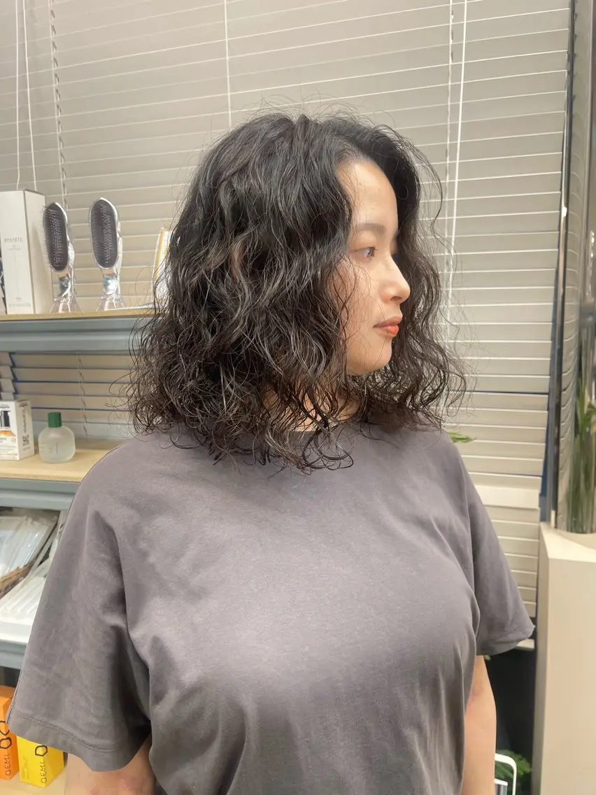 ミディアム パーマ ヘアアレンジ 早瀬裕之 パーマのヘアスタイル