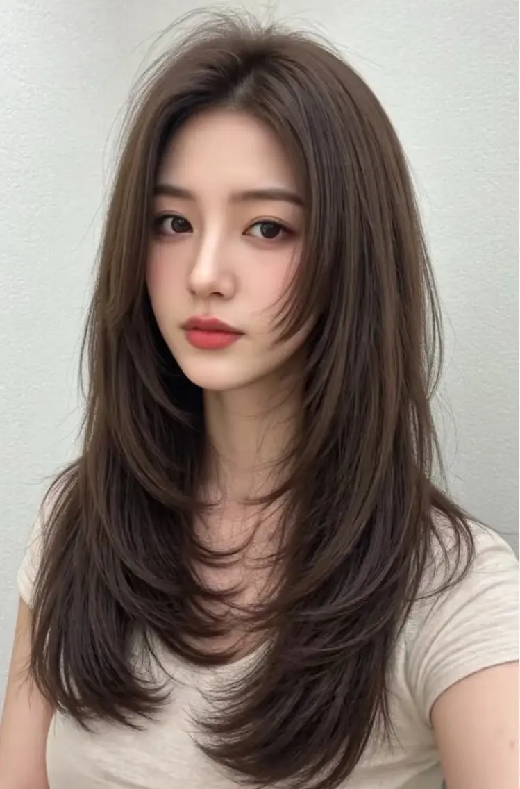 ロング カラー ブリーチ ケアカラー ブリーチなしカラー 髪質改善 韓国風ヘア 韓国風レイヤーカラー ライムのヘアスタイル