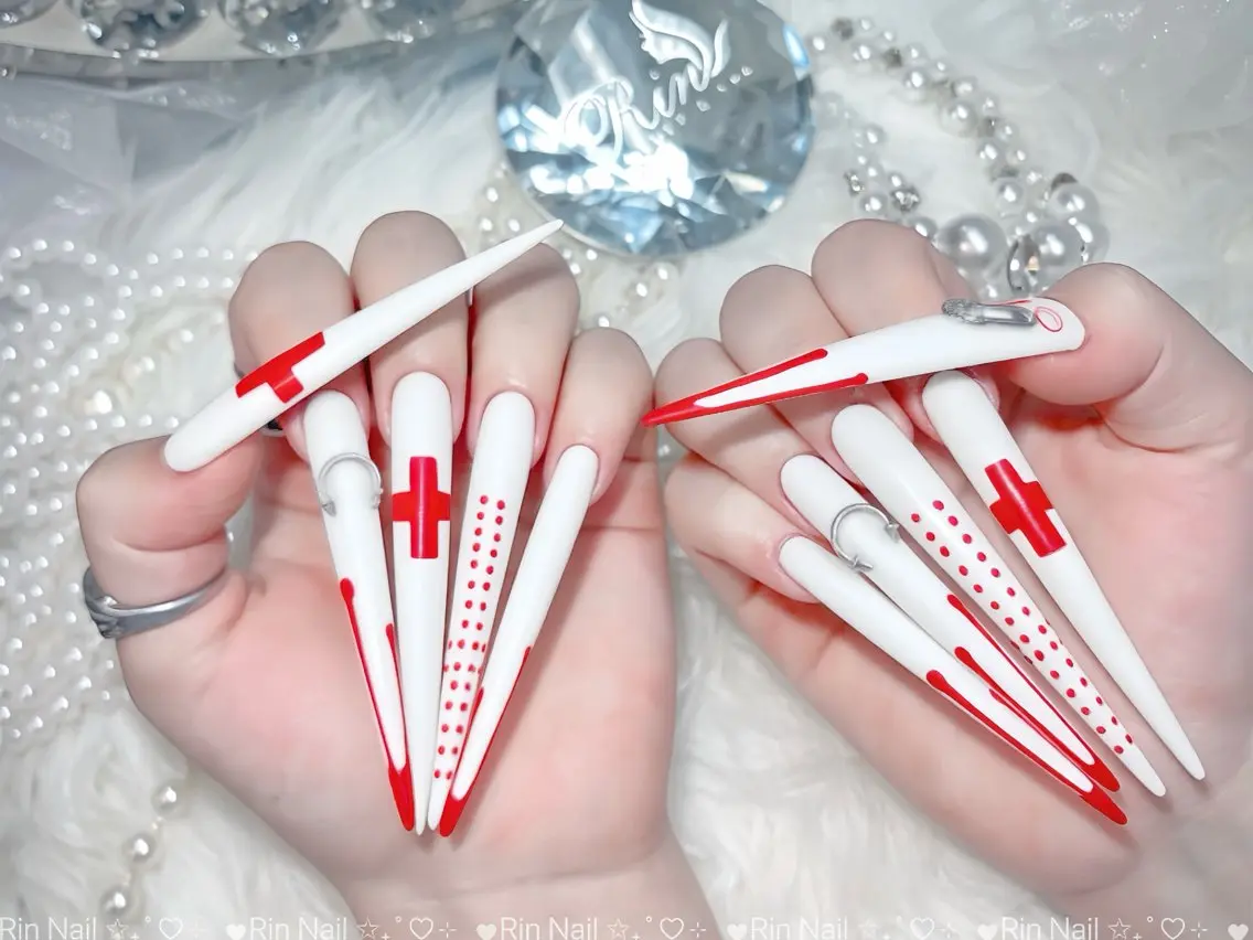 ネイル クリアネイル ドット フットネイル ジェルネイル グリーン ハンドネイル Rin Nail 新大久保店のネイルデザイン