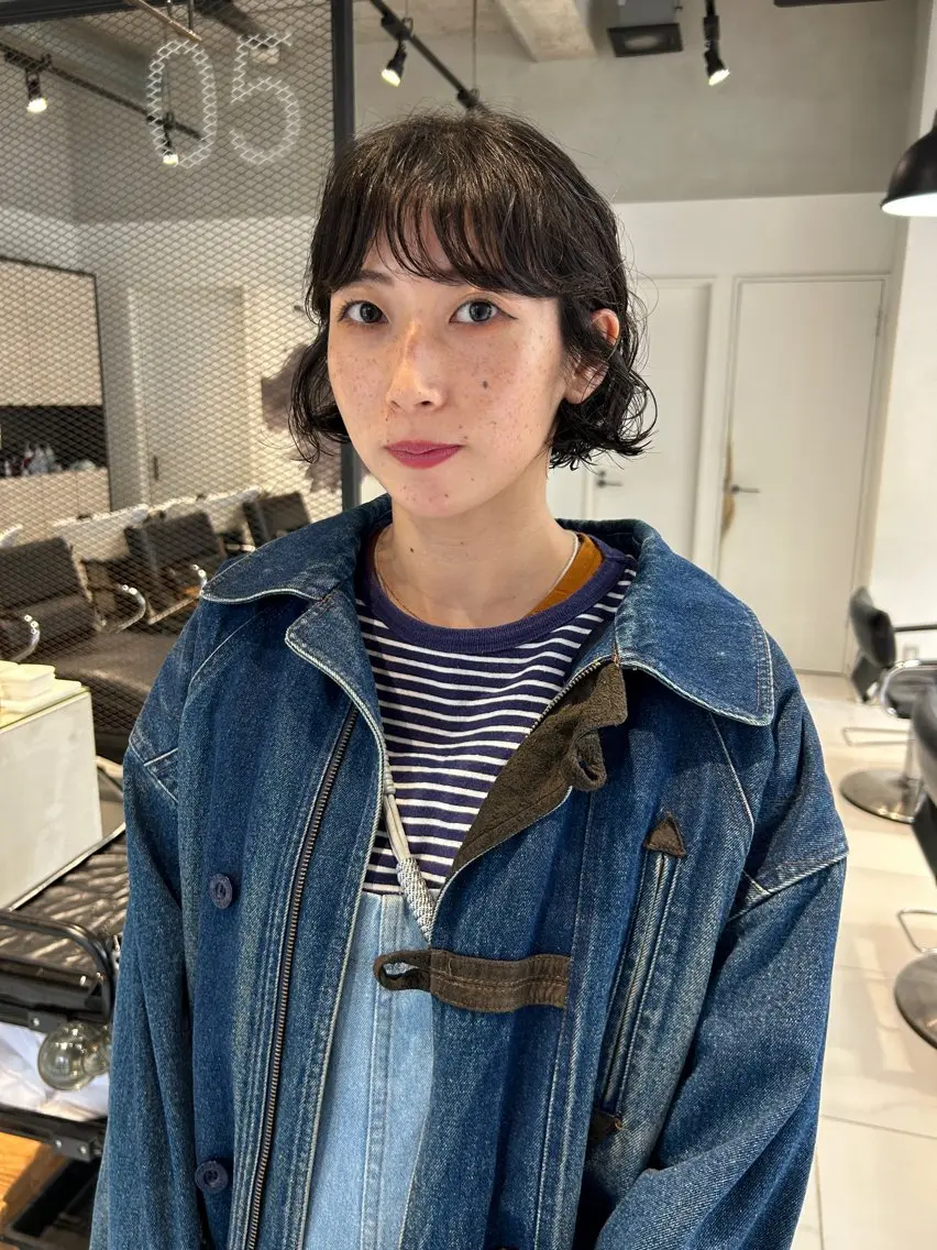 ショート パーマ ボブ 外ハネヘア baLon.fem/ 澤田 奈々子のヘアスタイル