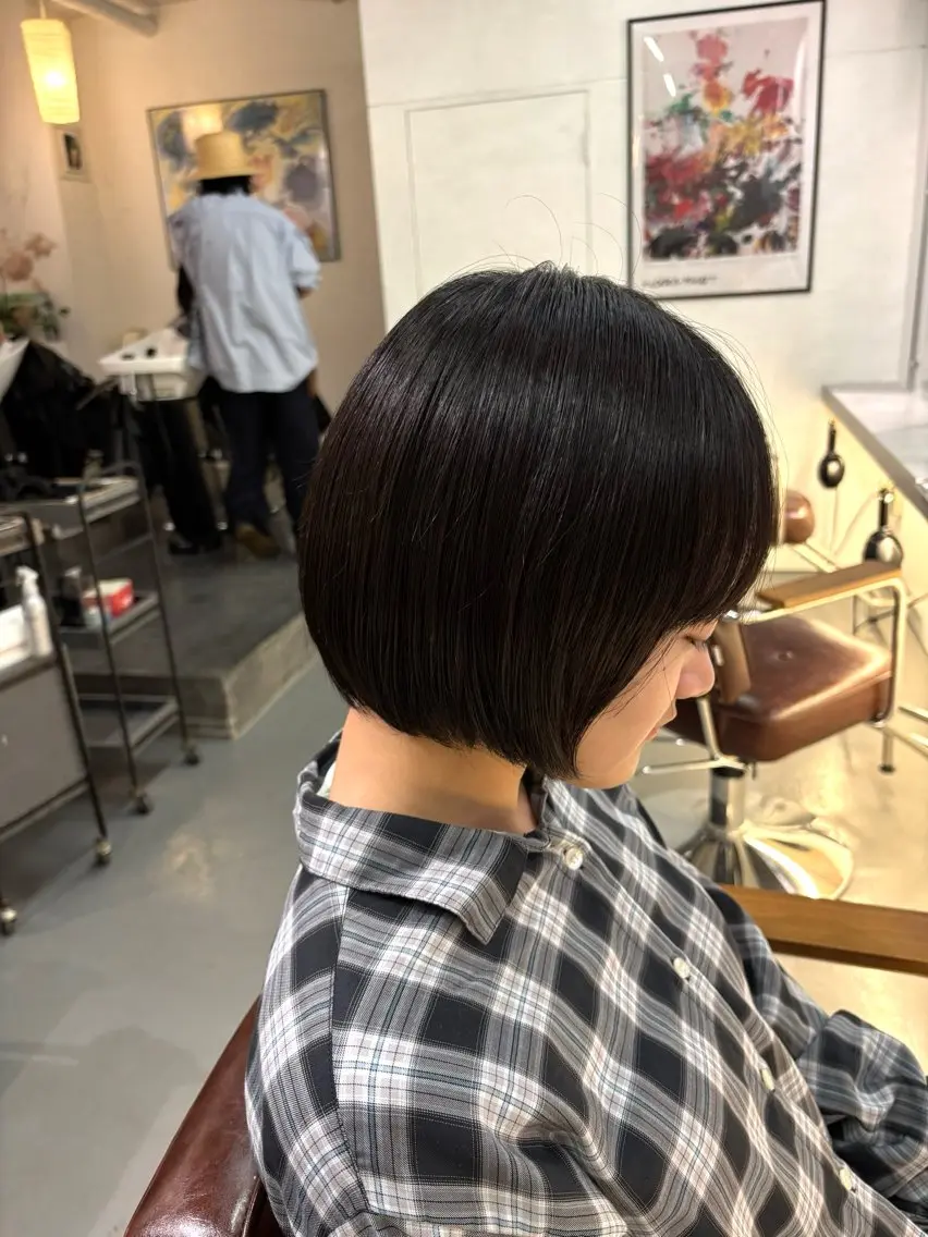 ショート パーマ 縮毛矯正 ooitヨシダ ミナミのヘアスタイル