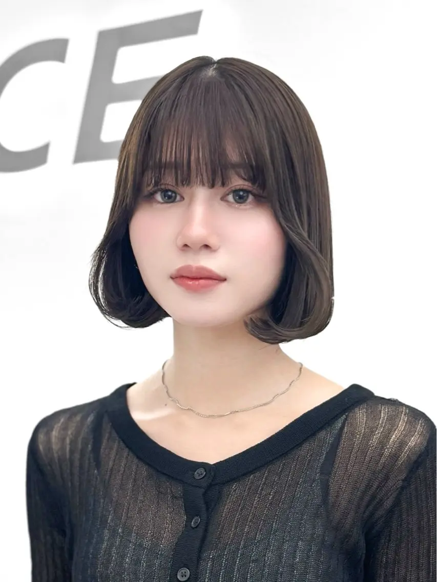 ミディアム カラー ヘアアレンジ カット ヘアカラー トリートメント ヘッドスパ ヘアセット 縮毛矯正🤍 盛れるボブ/ひかりのヘアスタイル