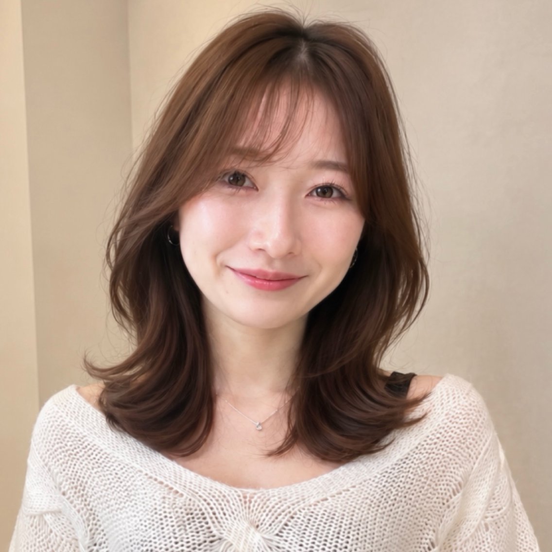 ミディアム カット トリートメント ミディアムレイヤー 🧺艶カラー🤎原宿のヘアスタイル