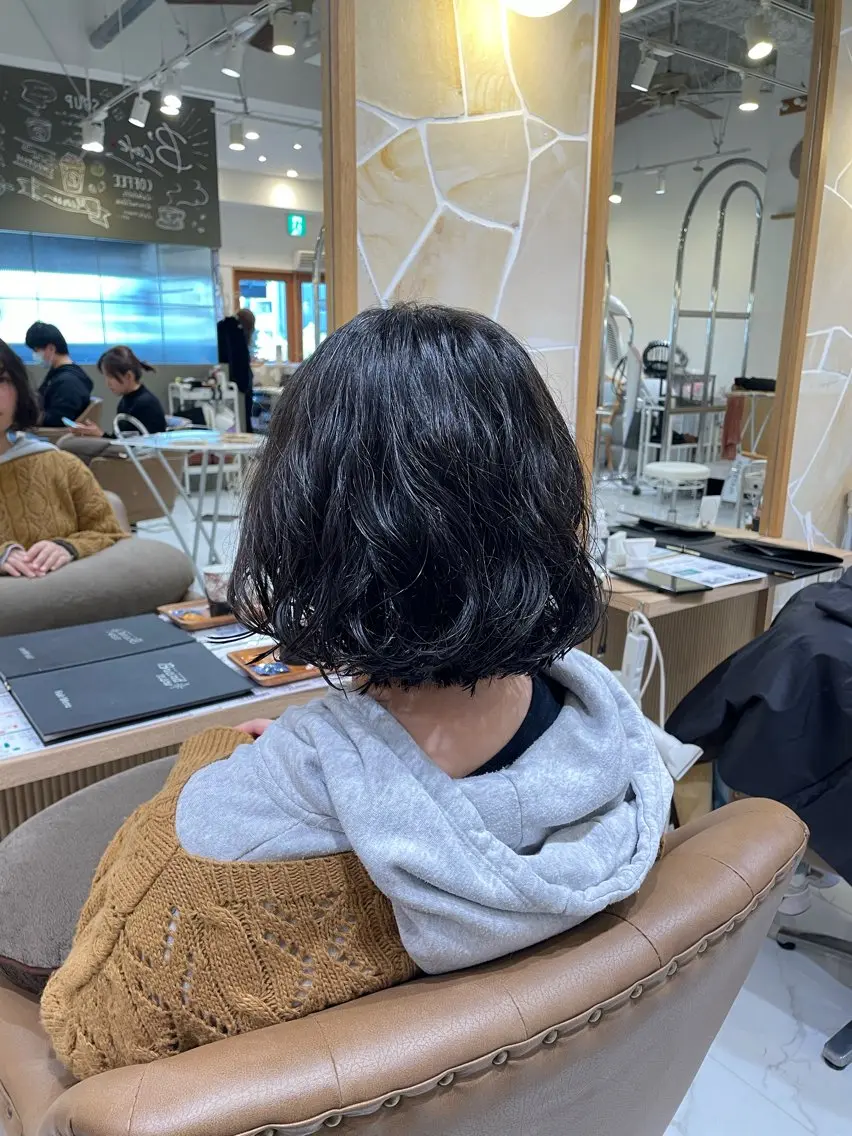 ミディアム カット パーマ 辻 雅也のヘアスタイル