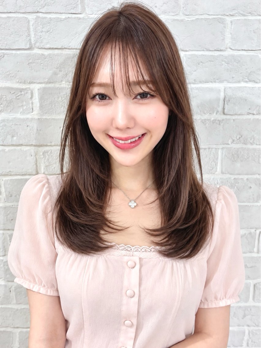 セミロング カット トリートメント 顔周りカット/韓国風 レイヤーカット　ナギのヘアスタイル