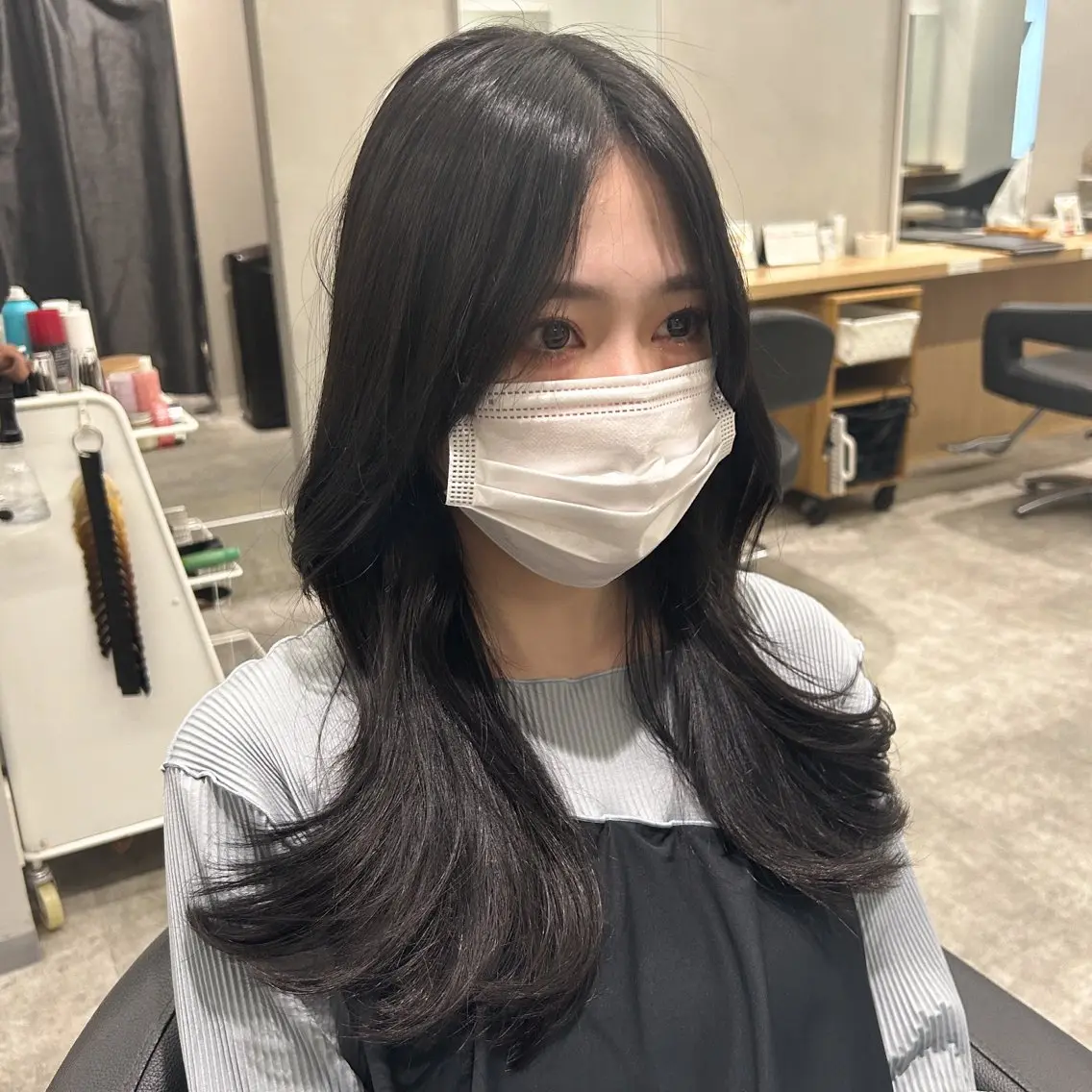 ロング カラー くびれヘア 韓国風ヘア レイヤーカット 韓国ヘア×レイヤー カット/上田丈也のヘアスタイル