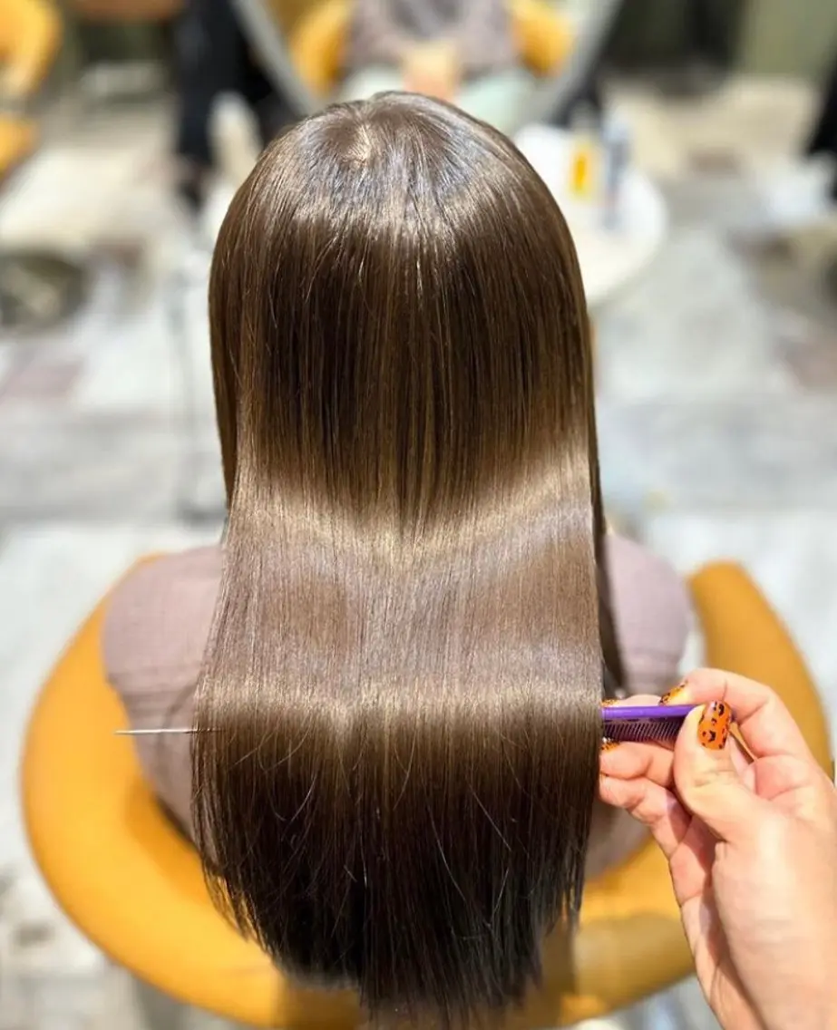 ロング カット ヘアカラー トリートメント ❤️ブリーチなし💚 ダブルカラー平野実花のヘアスタイル