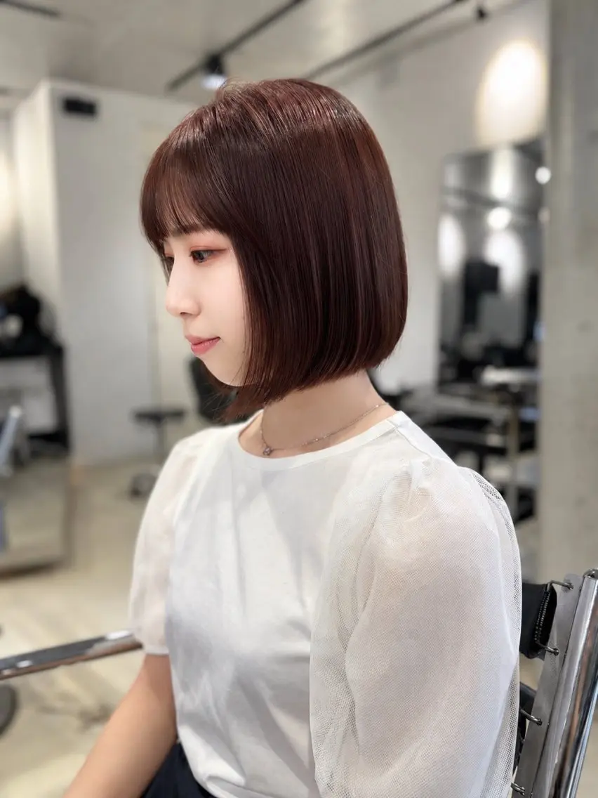 ミディアム カラー パーマ カット ヘアカラー トリートメント 透明感カラー✂︎ /縮毛矯正/YUKAのヘアスタイル