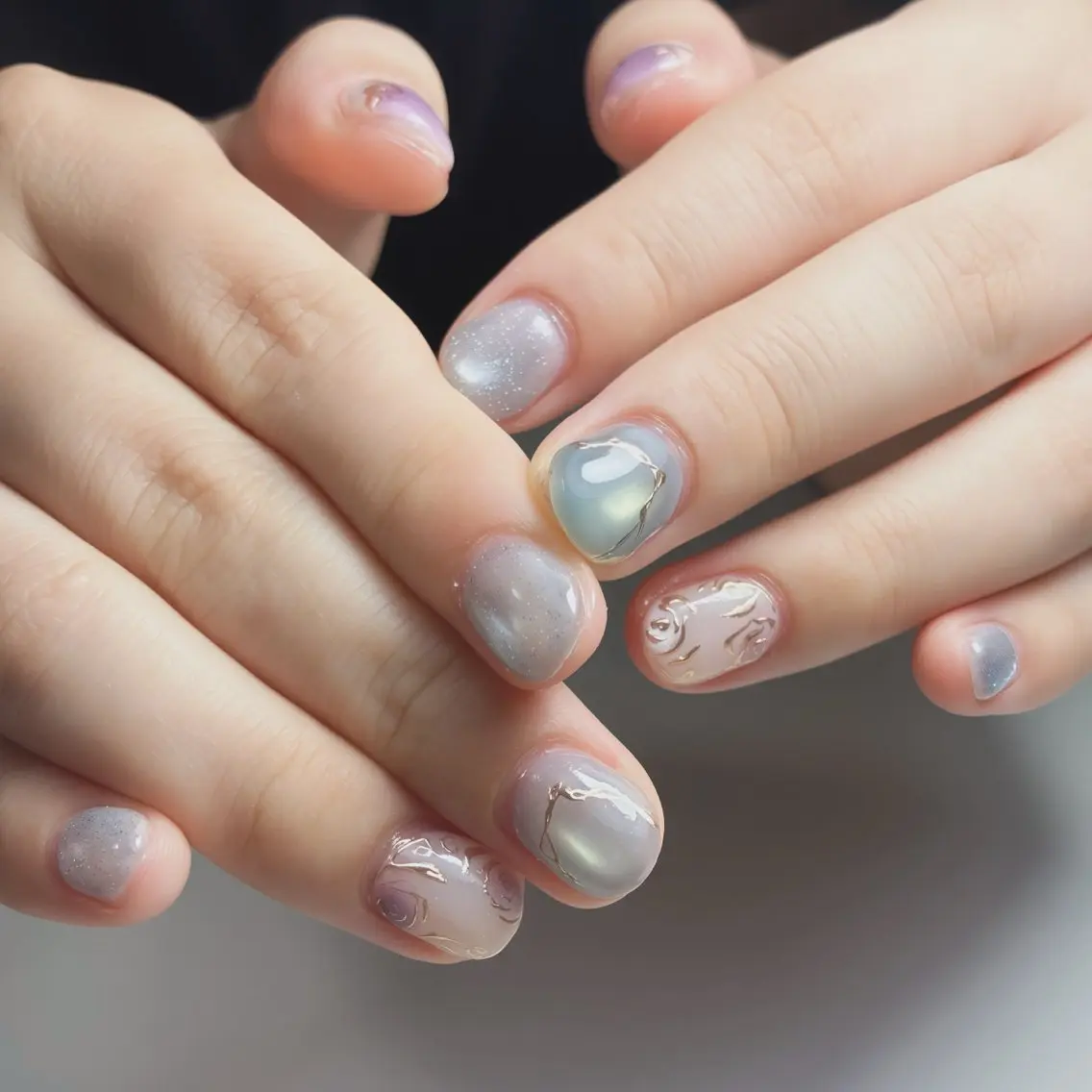 ネイル フットネイル 氷ネイル・うるうるネイル マグネットネイル ニュアンスネイル シンプルネイル ハンドネイル nail salon anoneのネイルデザイン
