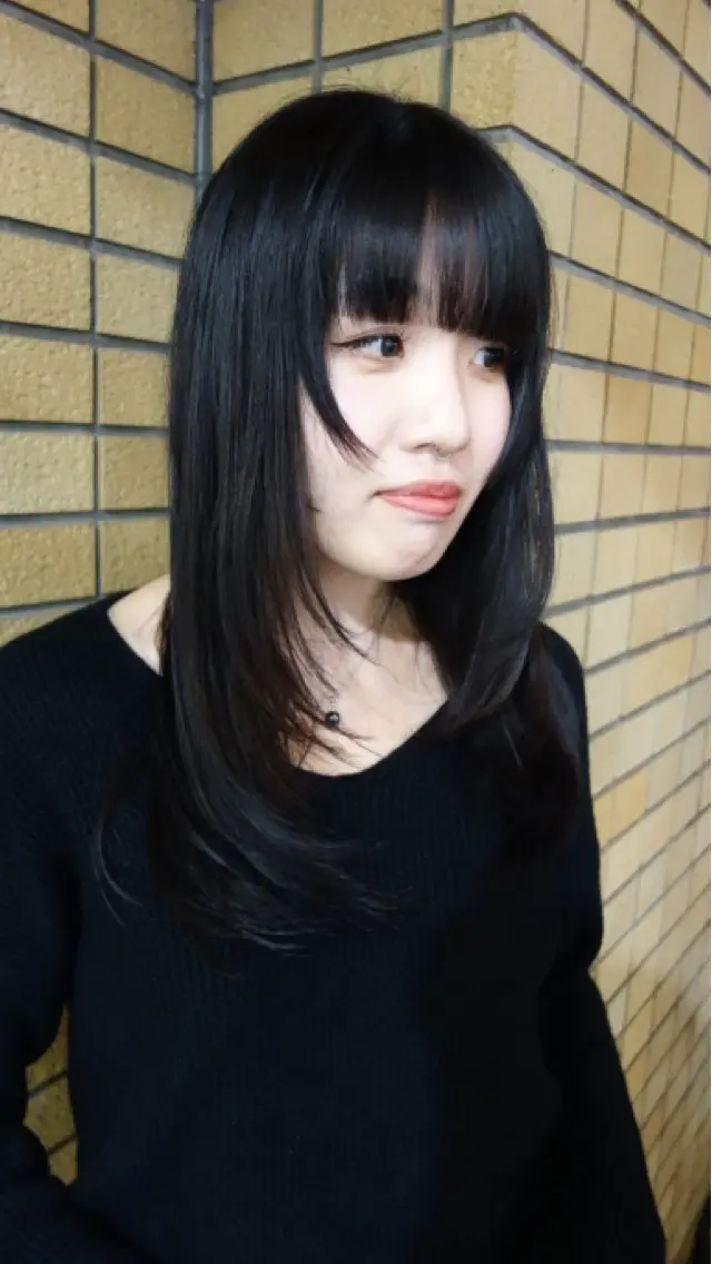 ロング 顔まわりレイヤー 顔周りカット 姫カット レイヤーカット ウルフカット HEIMER ミカド　サトル△のヘアスタイル