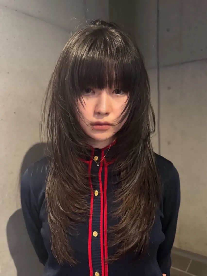 ロング カラー カット ヘアカラー トリートメント だいち/ブリーチ/ レイヤーカットのヘアスタイル