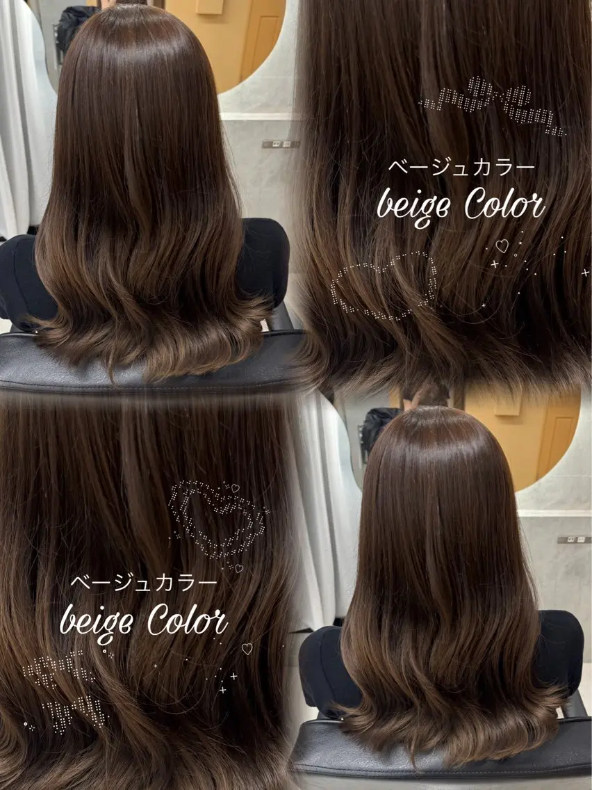 セミロング カラー ベージュカラー ヘアカラー POCKET♡カラー モデル🎀あやか🎀のヘアスタイル