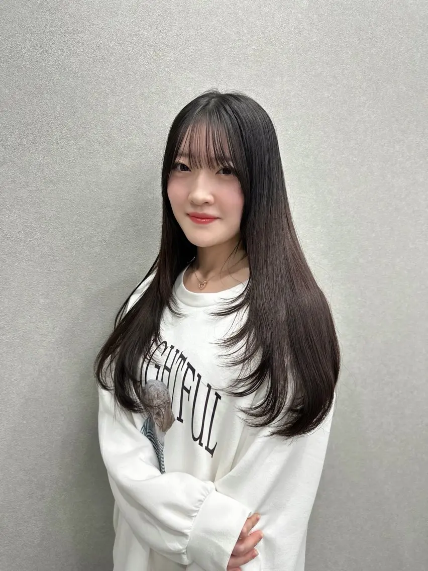 ロング レイヤーカット ロング 押川 未羽のヘアスタイル