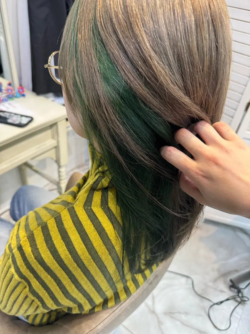 セミロング カラー ブリーチ インナーカラー 20日◎髪質改善 misatoのヘアスタイル
