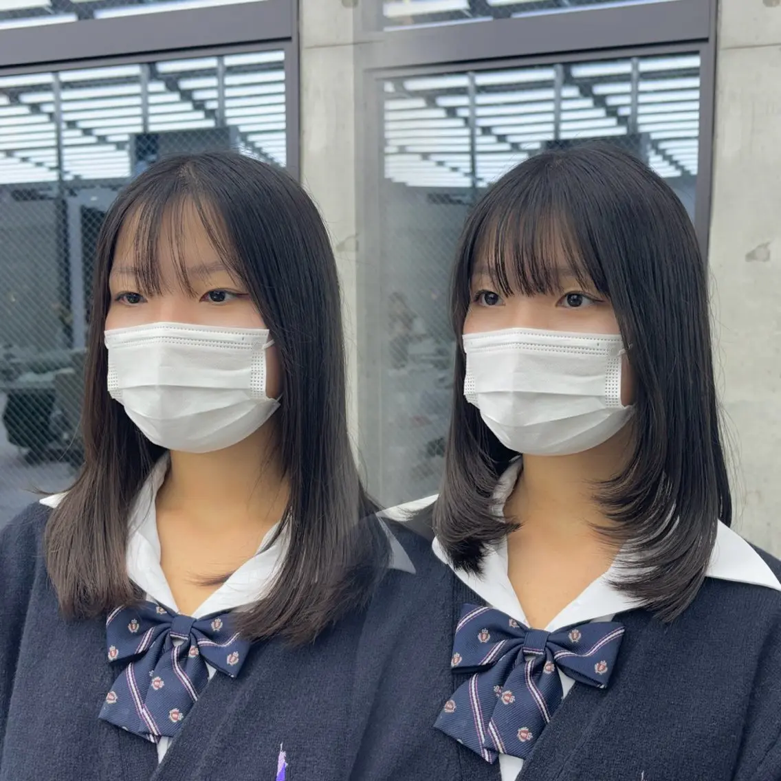 ミディアム mei / レイヤー 顔まわり 🤍のヘアスタイル