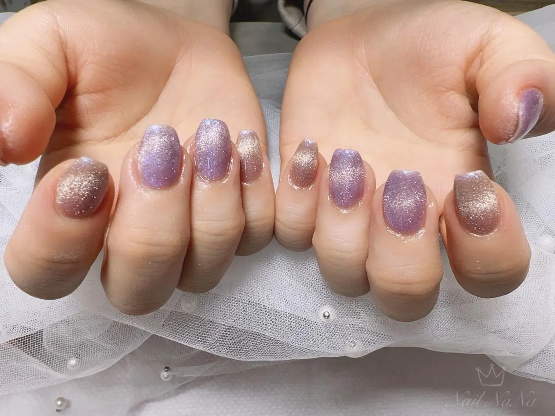 ショート カラー ネイル フラッシュネイル フラッシュマグ マグネットネイル ハンドネイル Nail NaNaのネイルデザイン