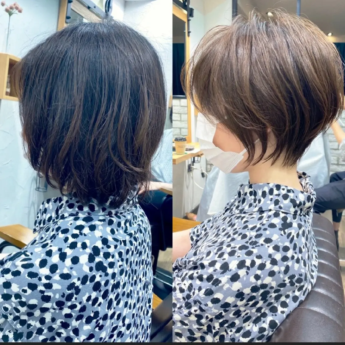 ショート カット ヘアカラー 山嵜 菜織のヘアスタイル