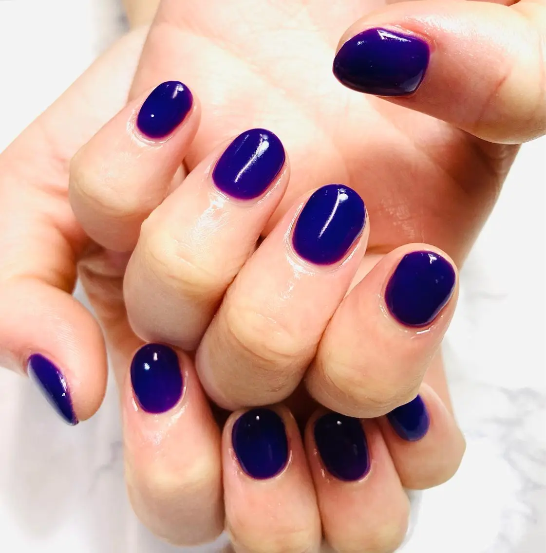 ネイル ワンカラーネイル パープル ショートネイル シンプルネイル ハンドネイル one nailsalonのネイルデザイン