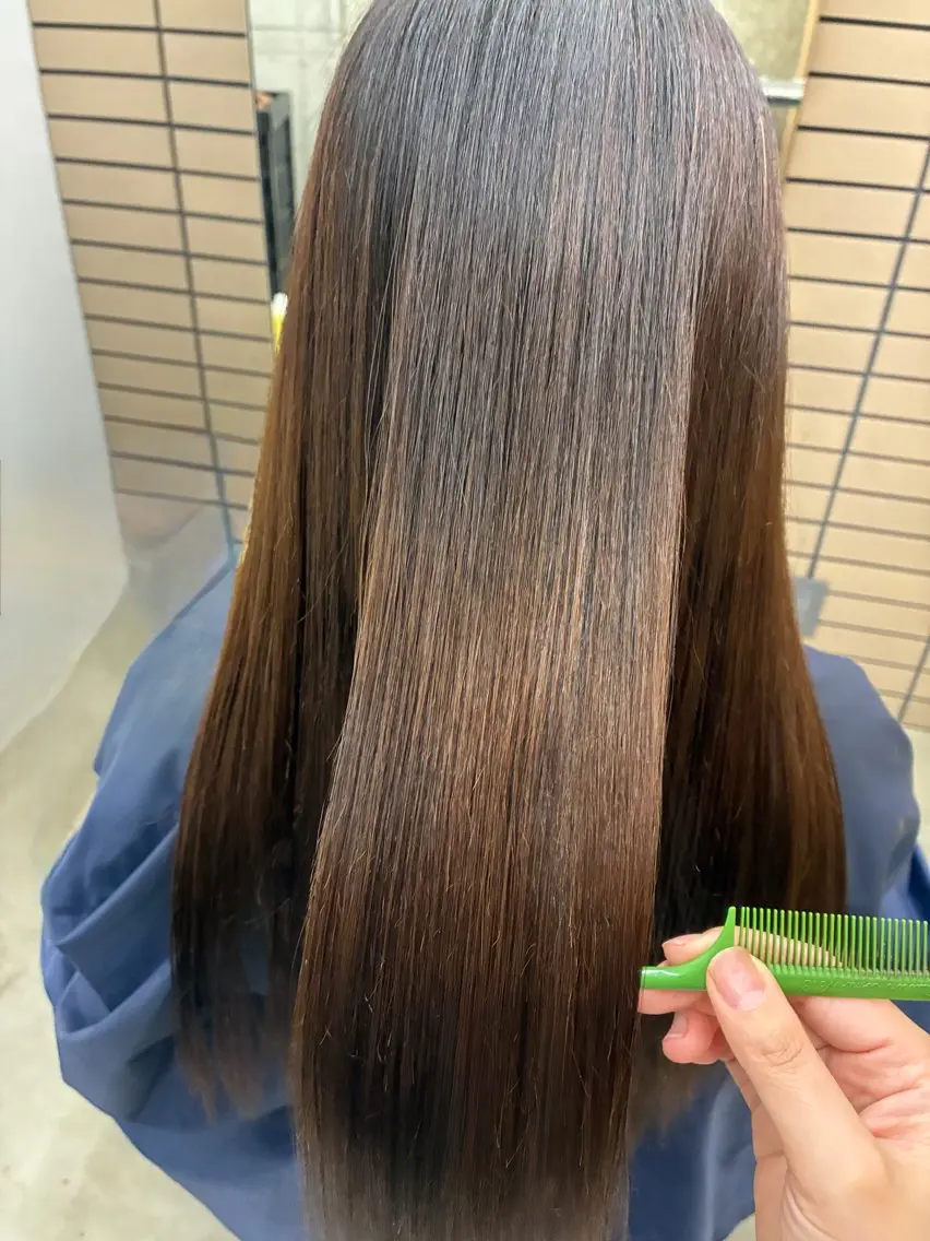 ロング 縮毛矯正 newi 天王寺 masakoのヘアスタイル