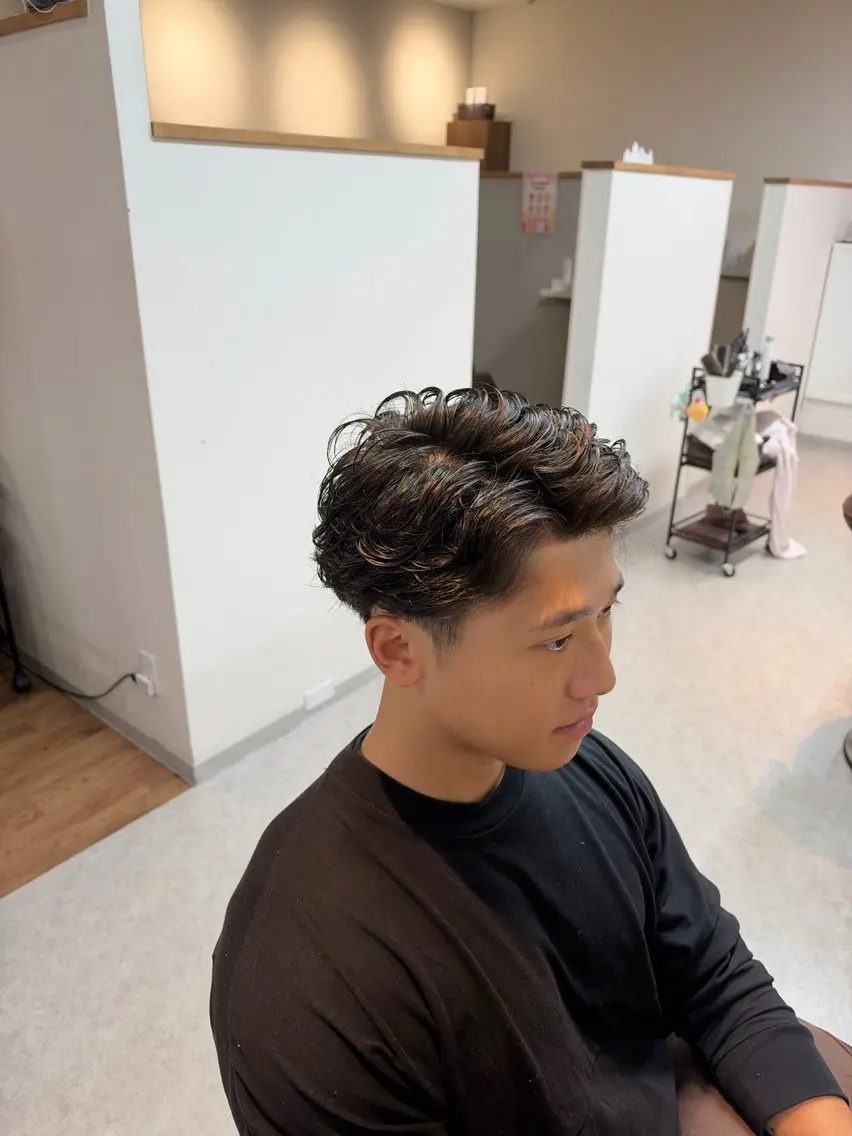 パーマ メンズ カット パーマ 久保 洸陽のヘアスタイル