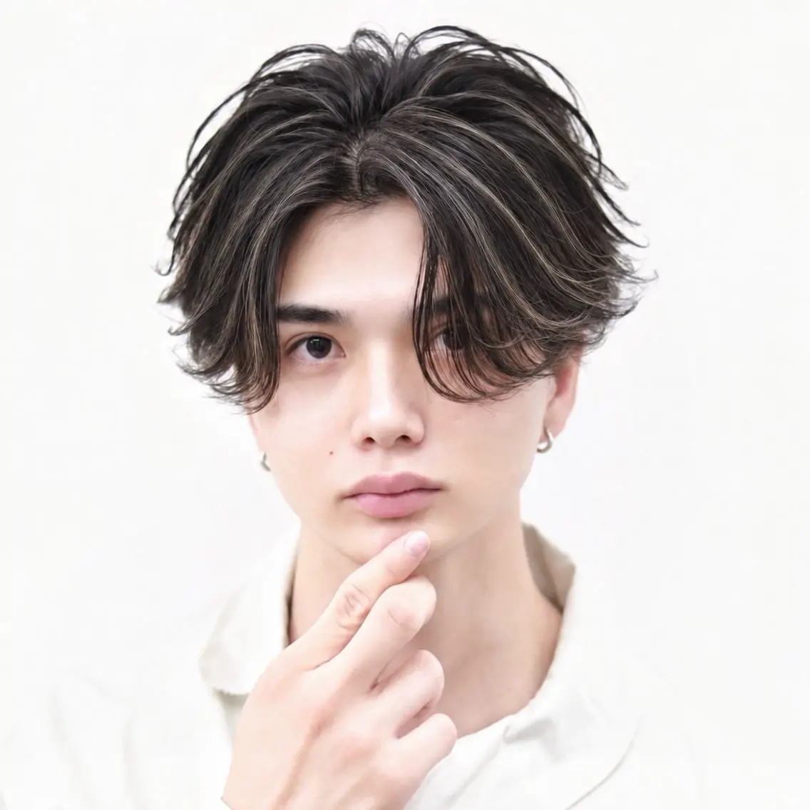 ショート カラー パーマ ヘアアレンジ メンズ カット ヘアカラー メンズメッシュパーマ 😈 RIKU渋谷のヘアスタイル