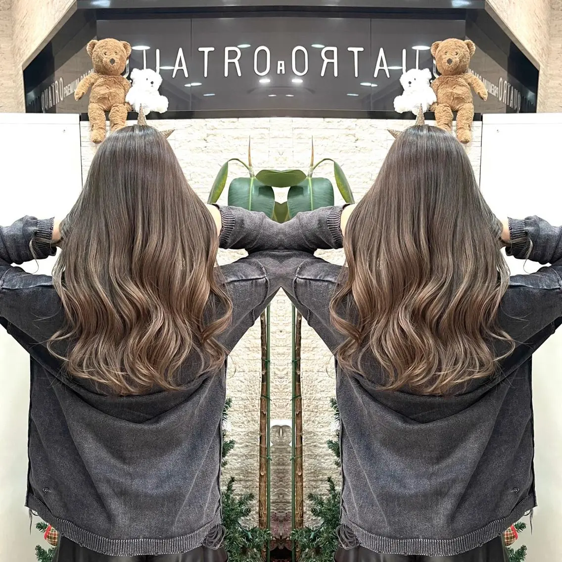 セミロング ヘアカラー トリートメント Y Uのヘアスタイル