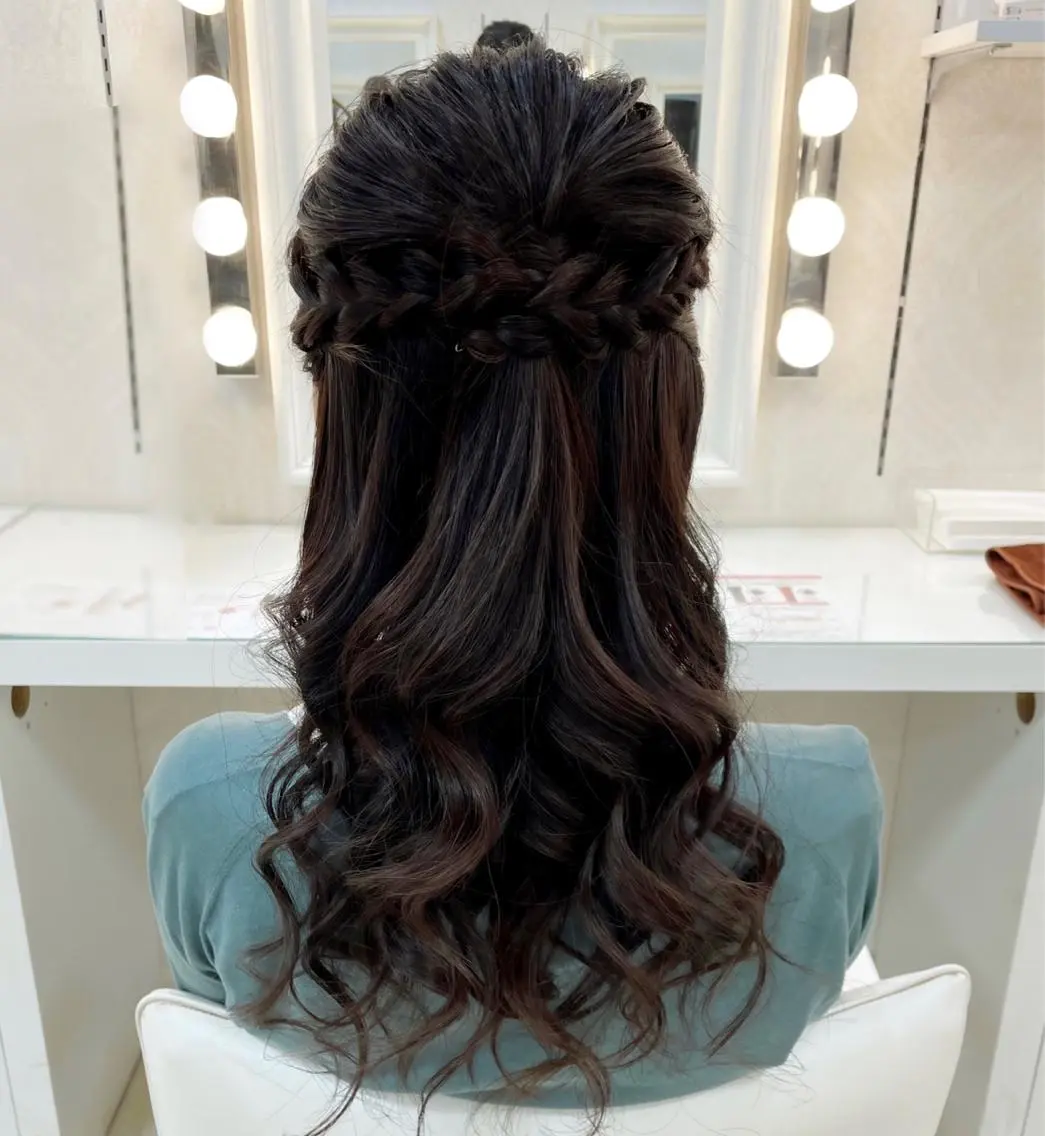 ロング ヘアアレンジ 結婚式・ブライダル 三つ編み 入学式 Best scene 有楽町店のヘアスタイル