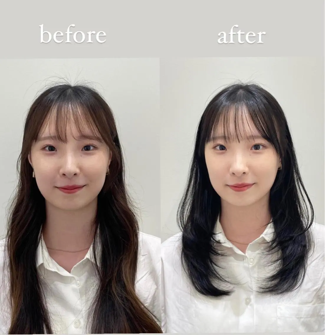 ロング レイヤーカット カット ヘアカラー トリートメント ❤︎︎韓国ヘア❤︎︎ 𝑺𝒉𝒊𝒉𝒐のヘアスタイル