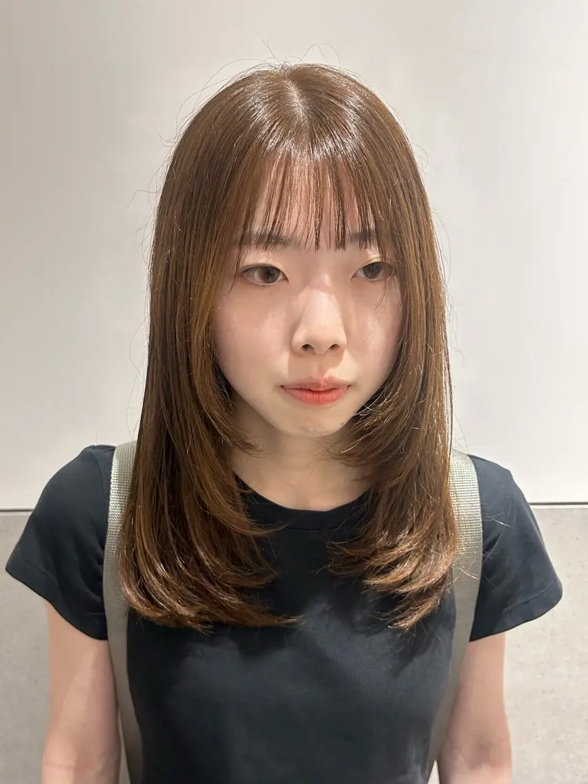 セミロング カラー ベージュカラー 透明感カラー オリーブベージュ レイヤーカット カット ヘアカラー トリートメント レイヤー/ボブ/ パーマ/HARUKAのヘアスタイル