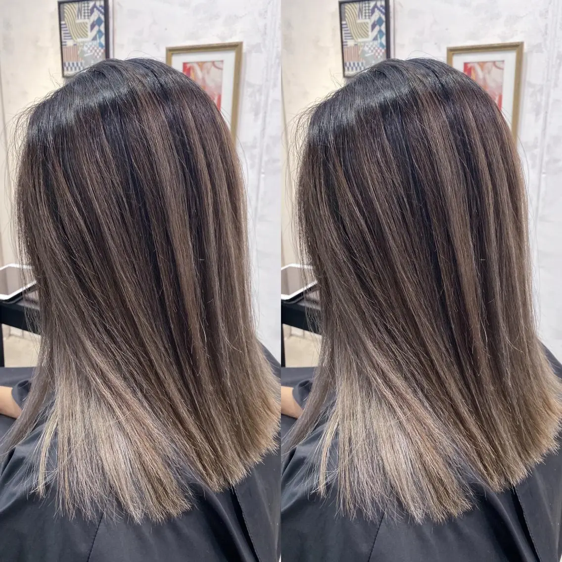 ミディアム カラー ヘアアレンジ バレイヤージュ レイヤーカット ヘアカラー トリートメント 縮毛矯正 髪質改善寺坂雄飛💐のヘアスタイル