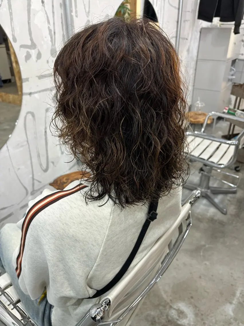 ミディアム パーマ カット パーマ 大西 柚羽のヘアスタイル