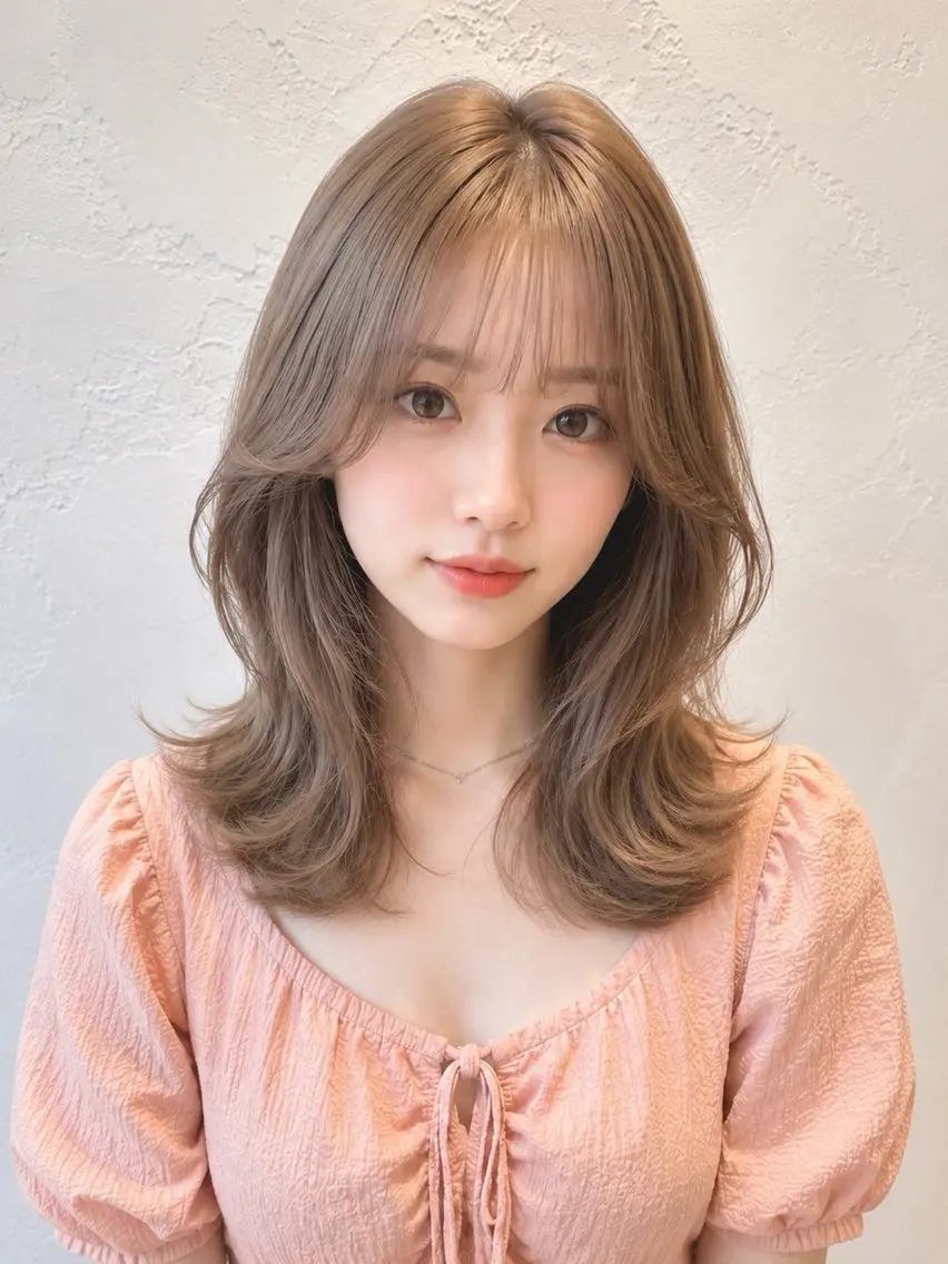 ミディアム カラー 韓国風ヘア✻透明感 カラー✻yukaのヘアスタイル