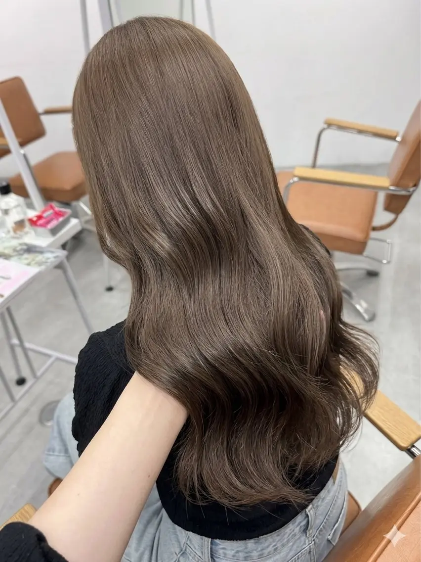 ロング カラー ヘアアレンジ ベージュカラー ブリーチ ブラウンカラー イルミナカラー ブリーチなしカラー 🌈髪質改善💕 縮毛矯正✨青木まで✨のヘアスタイル