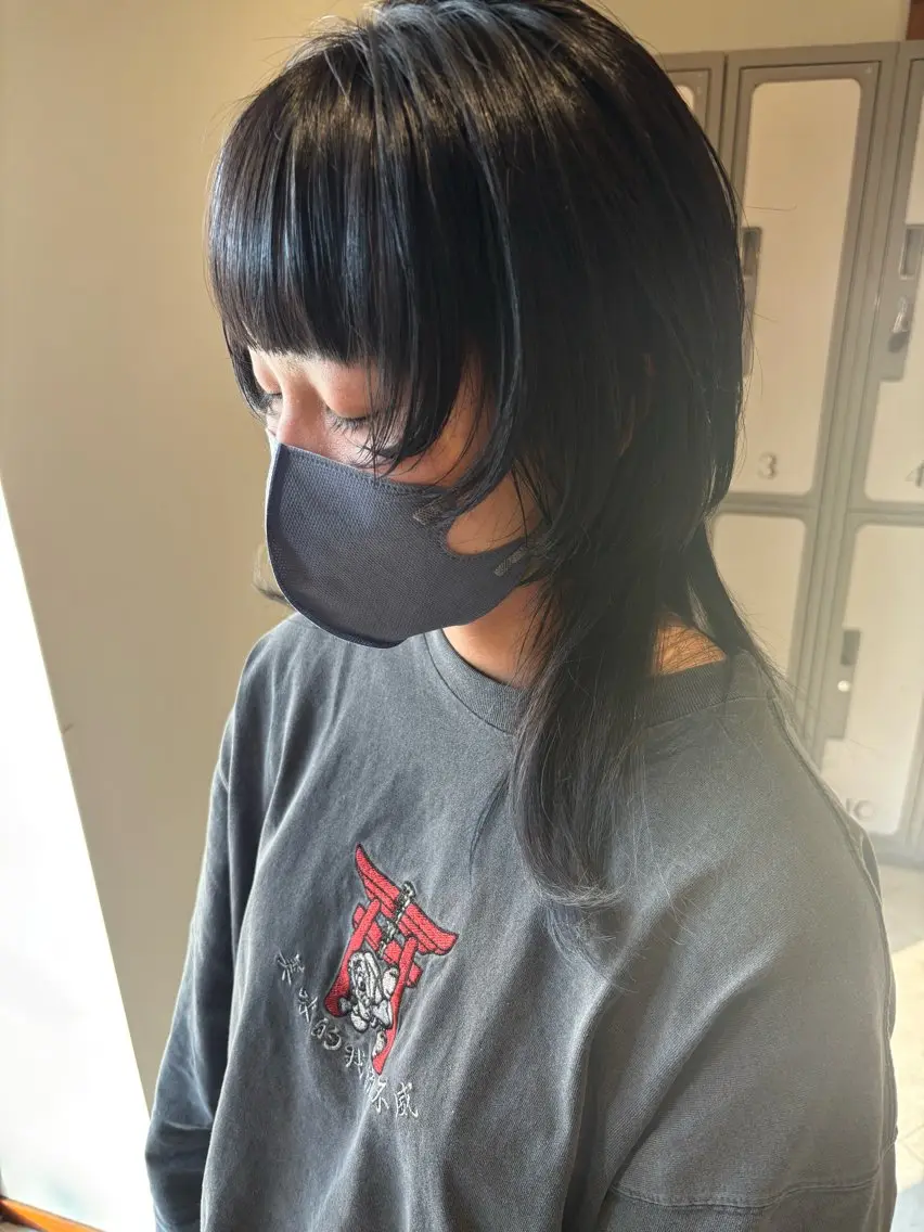 ロング カラー レイヤーカット ウルフカット ウルフレイヤー カット 縮毛矯正 トリートメント Ayano_ Jill francのヘアスタイル