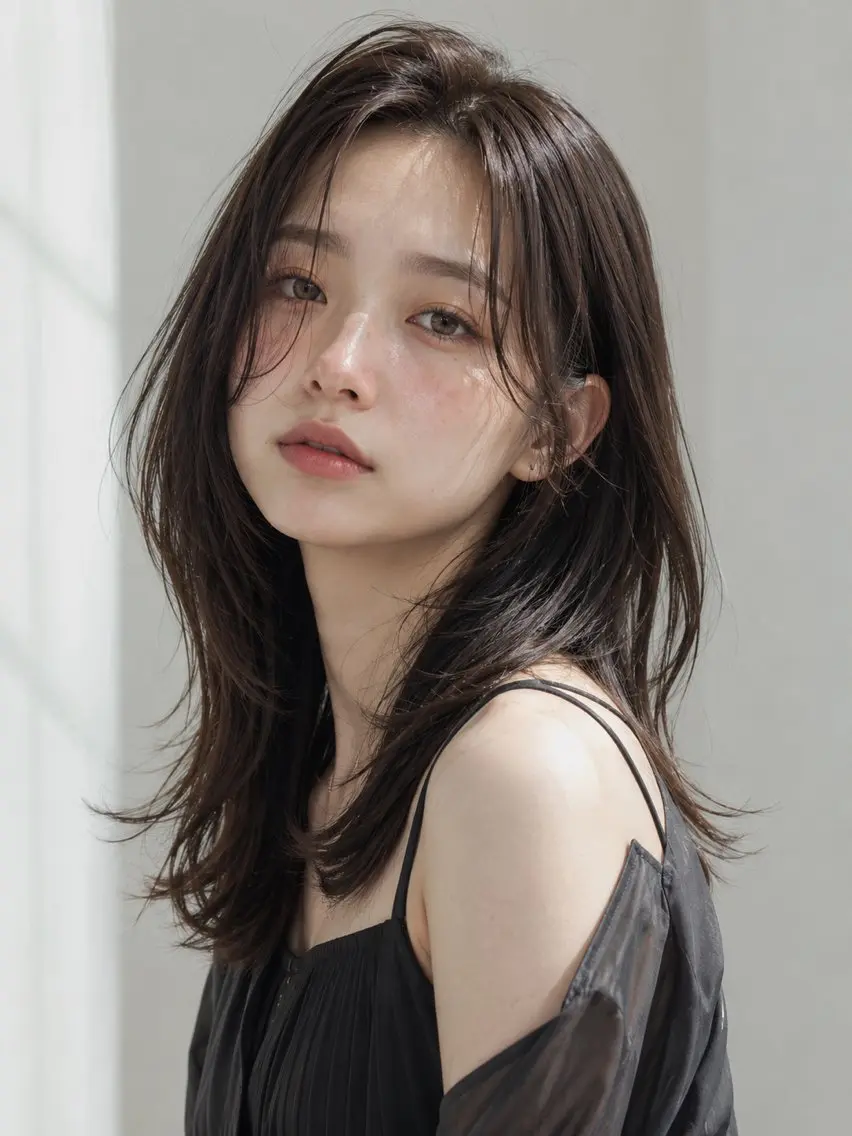 セミロング レイヤーカット カット ヘアカラー トリートメント 片山 輝のヘアスタイル