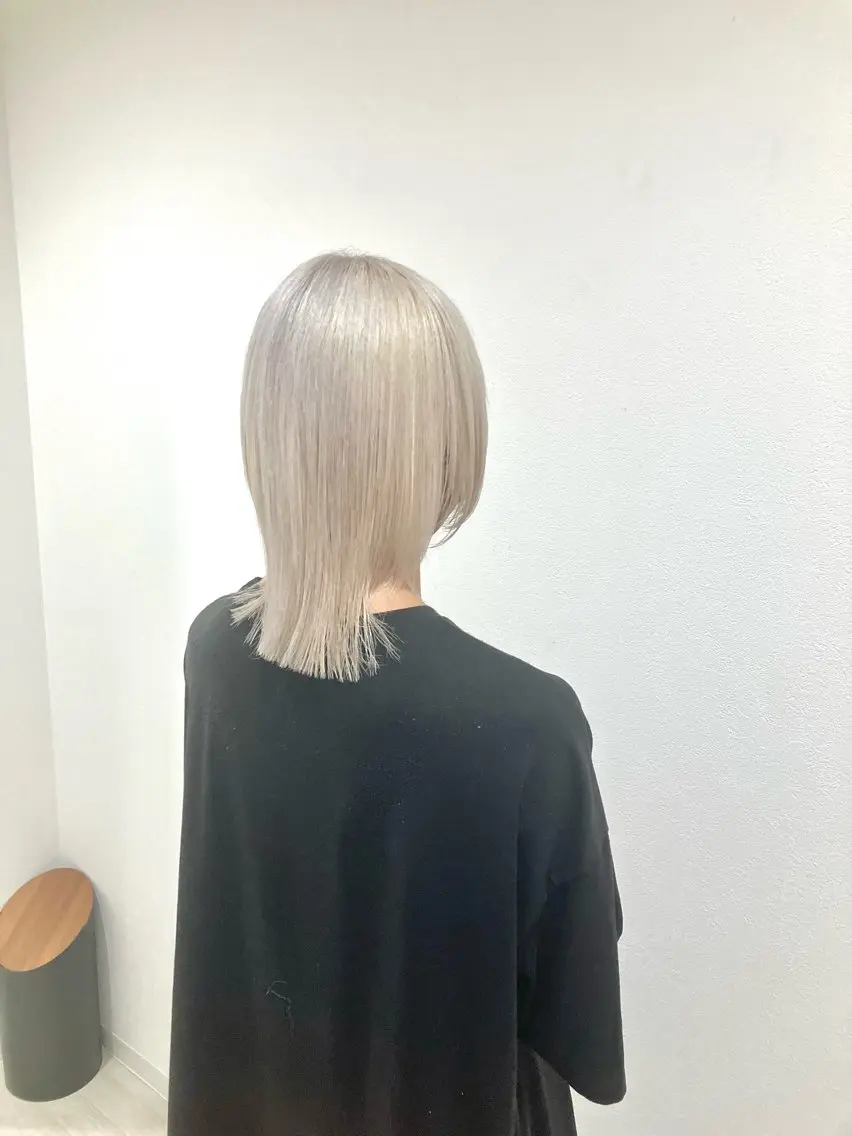 ミディアム カラー ヘアカラー 雅/ダブルカラー/ 白髪ぼかしハイライトのヘアスタイル