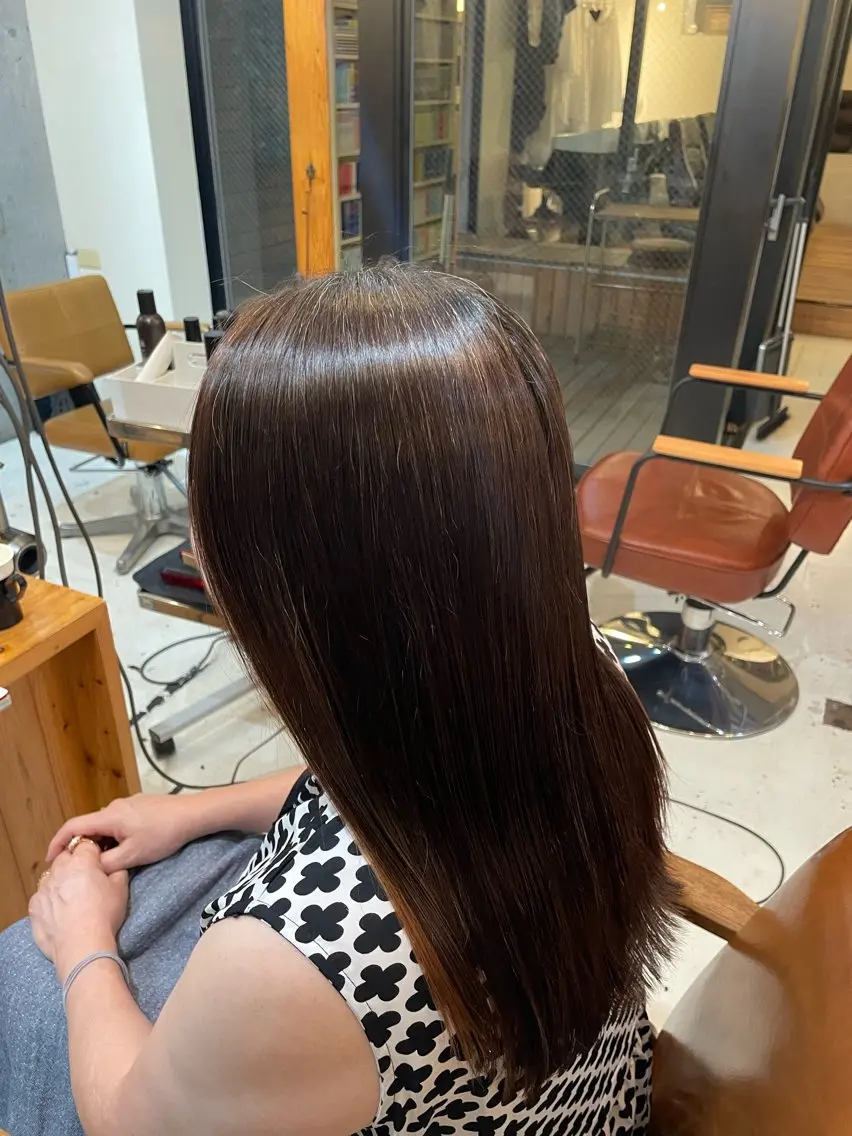 ロング トリートメント 縮毛矯正 暖色/似合わせカラー 🦩岡本早苗のヘアスタイル