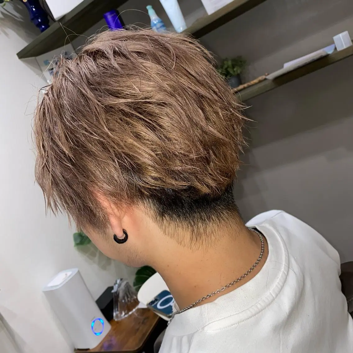 ショート カラー メンズパーマ /栄/伊藤りんなのヘアスタイル