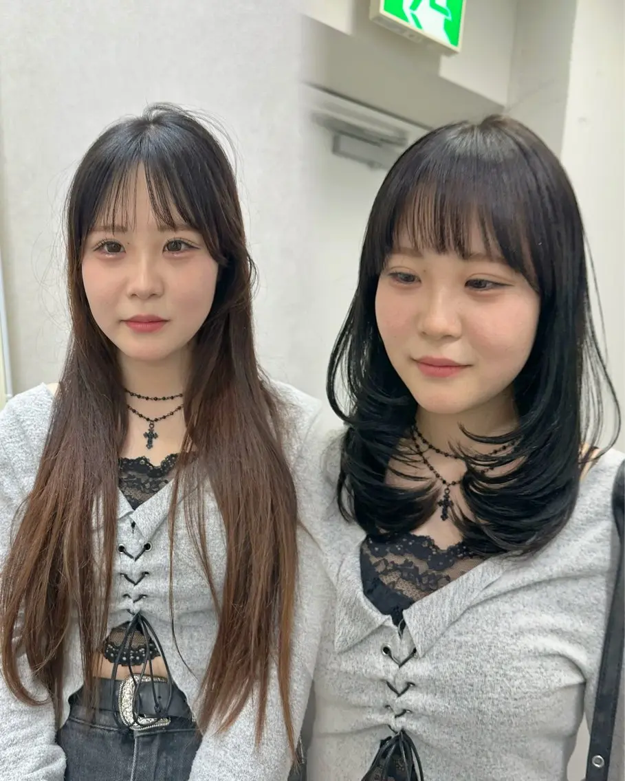 ロング カラー ブリーチ ケアカラー ブリーチなしカラー 髪質改善 韓国風ヘア カット ヘアカラー トリートメント ヘアセット 韓国風レイヤーカラー ライムのヘアスタイル
