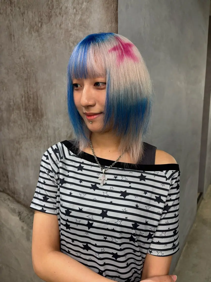 ミディアム カラー ヘアカラー デザインカラー /rioのヘアスタイル